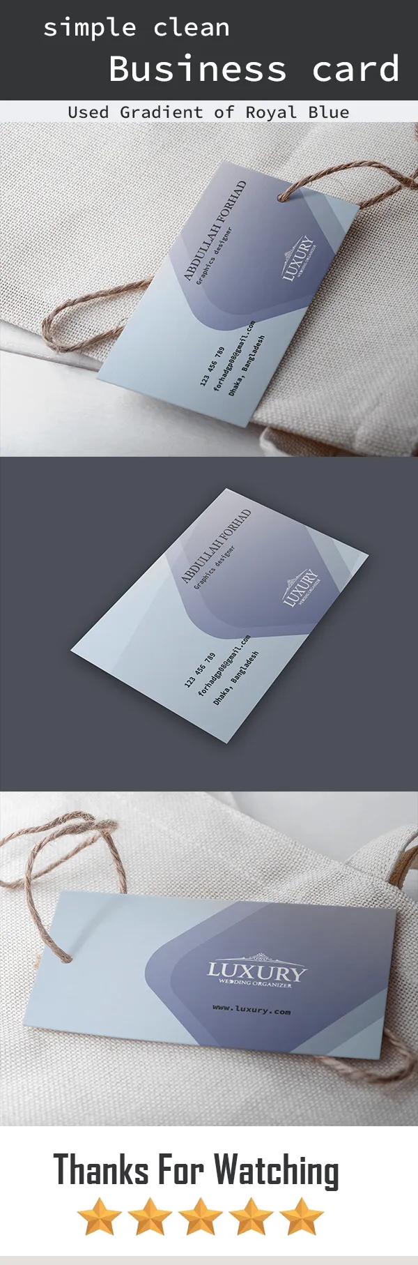 Minimalist Business Card Concept Design Showcase