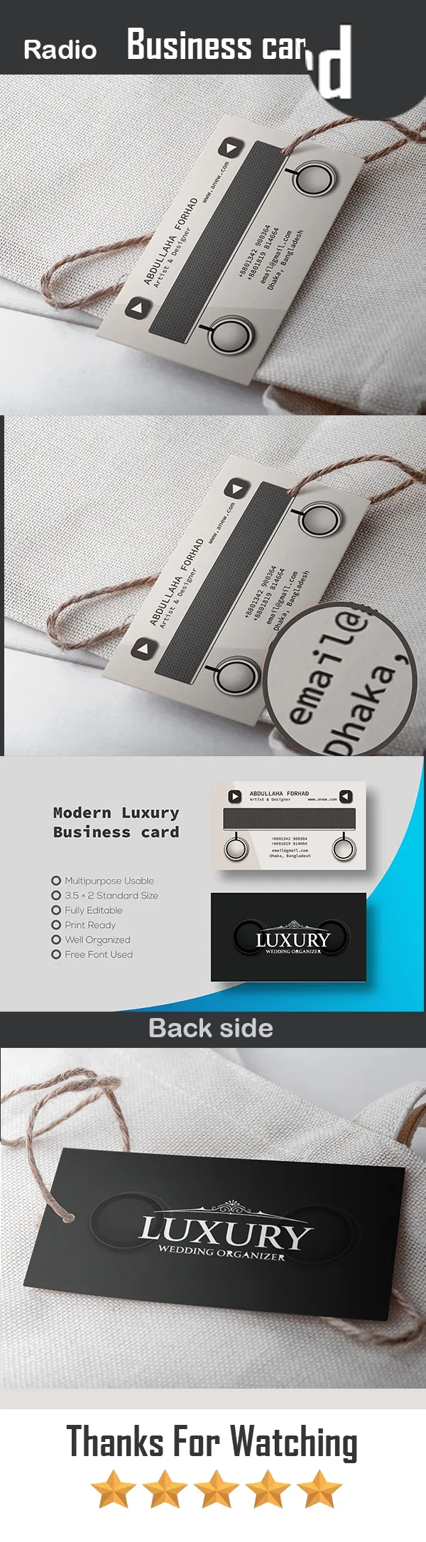 Radio Crimson Creative Card Design Showcase
